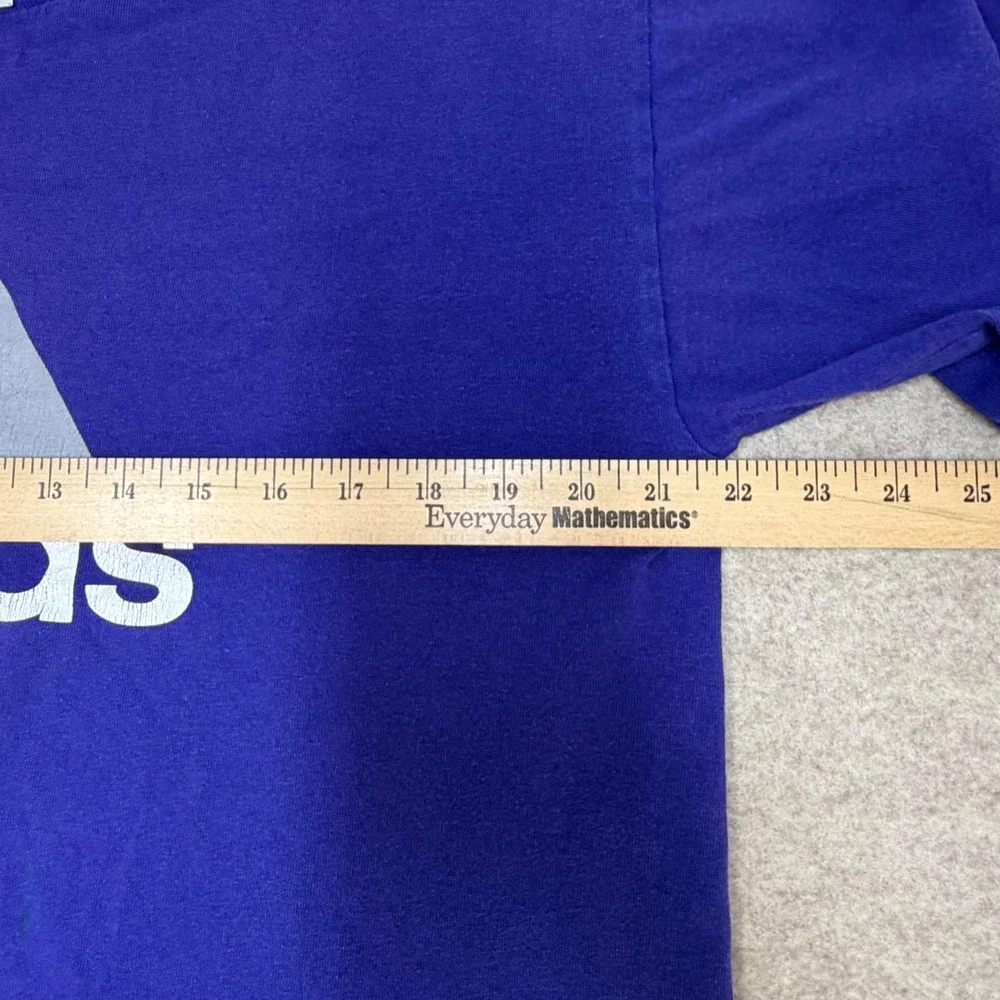 Adidas Vintage 90s Graphic T-Shirt Purple Made in USA Mens Medium Logo T Sporty